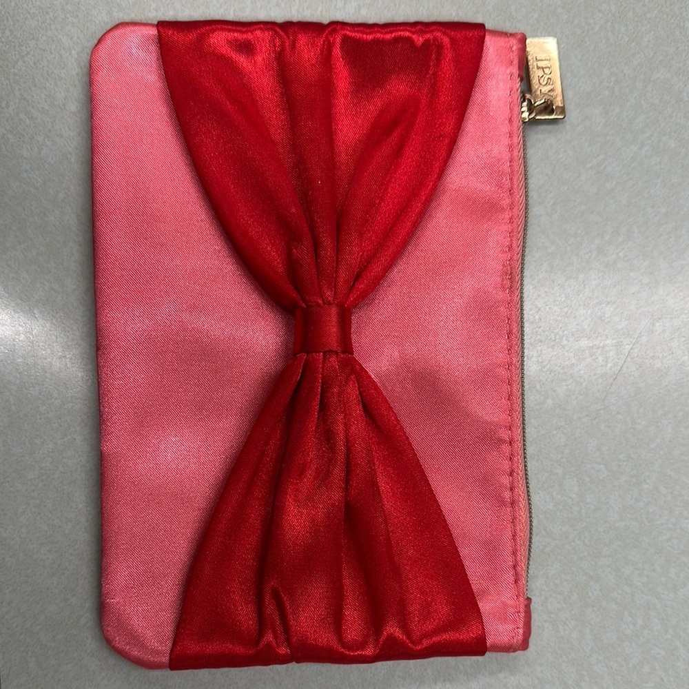 Red and Pink Satin Clutch